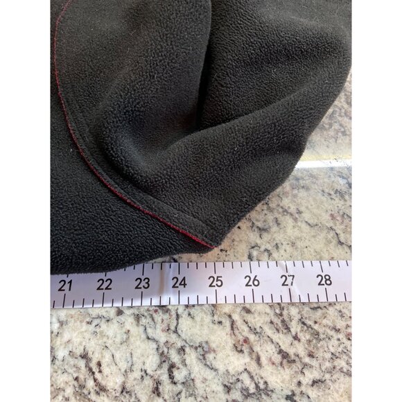 Susan Graver Black Reversable Fleece Coat L Red Stitching Minimalist Vintage - Picture 7 of 10